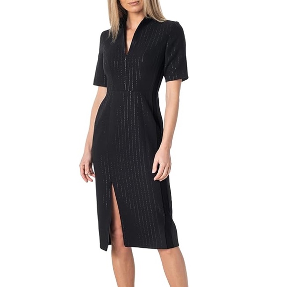 NWT Dress The Population Gloria Front Zip Sheath Dress - size large - Picture 1 of 4